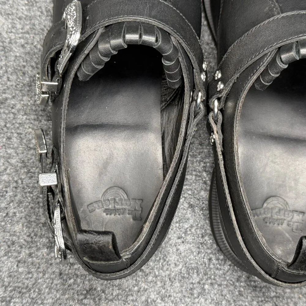 Dr. Martens Delylah Shoes‎ Women's 9 Black Leather Kiltie Silver Buckle Western